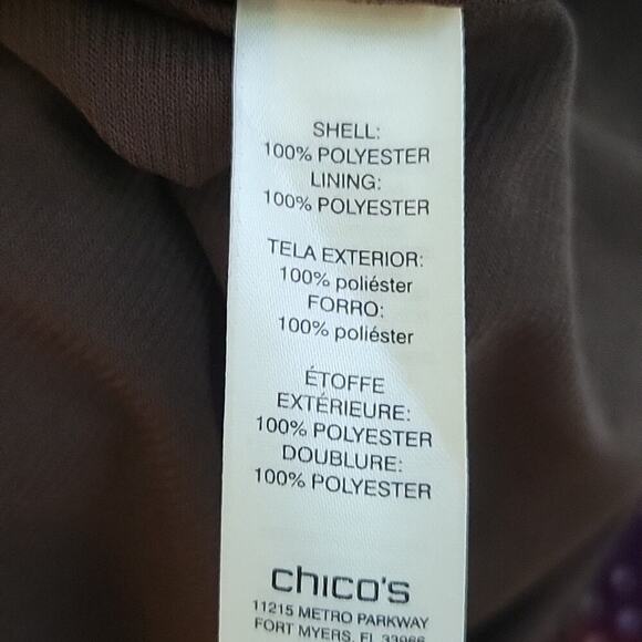 Chico's Brown Layered Sharkbite 3/4 Sleeve Top Size Small S - Picture 3 of 7